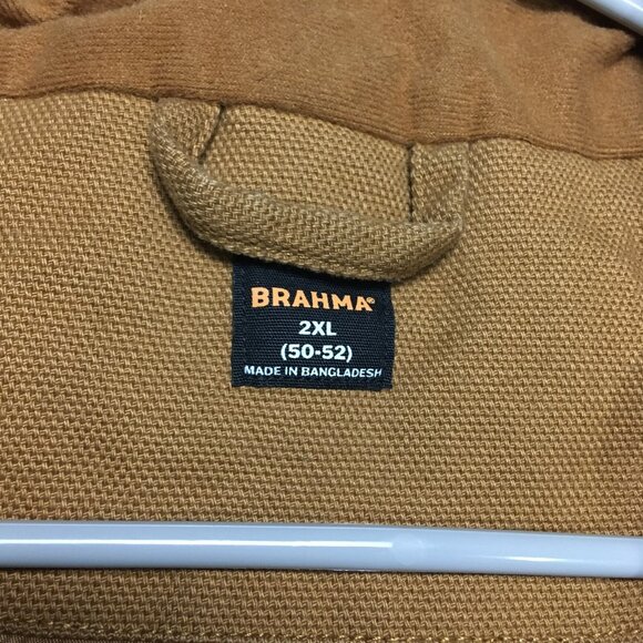 Brahma Mens Canvas Vest size 2XL Brown Quilted Interior Zip Up Front Pockets - Picture 6 of 16